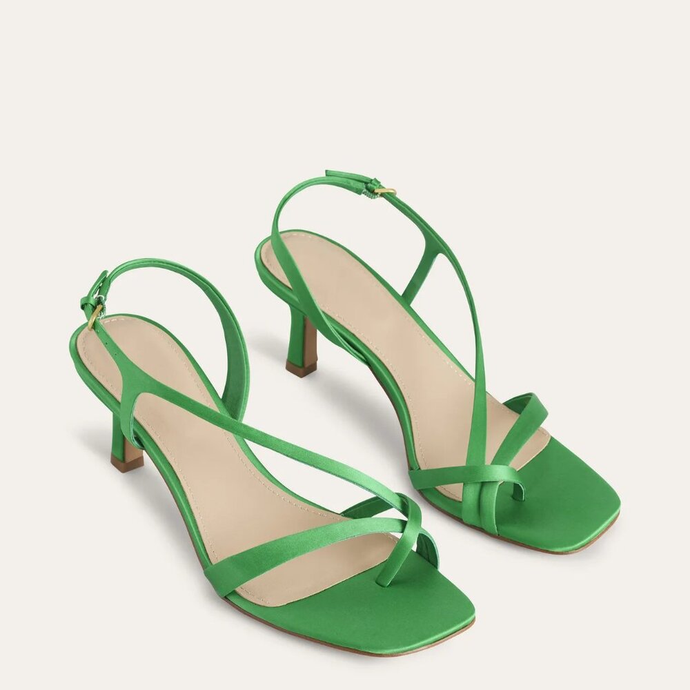 Boden Satin Low-Heeled Sandals Size 8